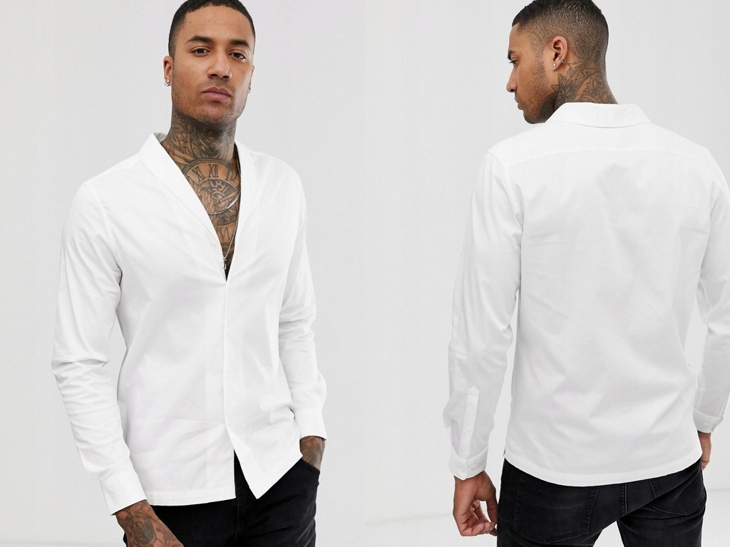 DESIGN biała elegancka dopsowana koszula XS
