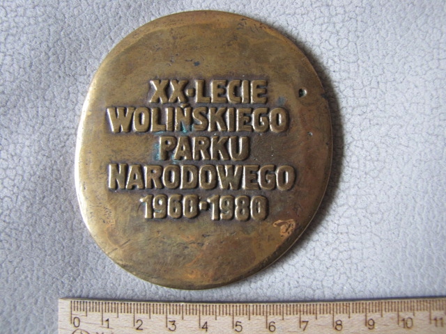 MEDAL PLAKIETA 20 LECIE WOLIŃSKIEGO PARKU NARODOWEGO 1980