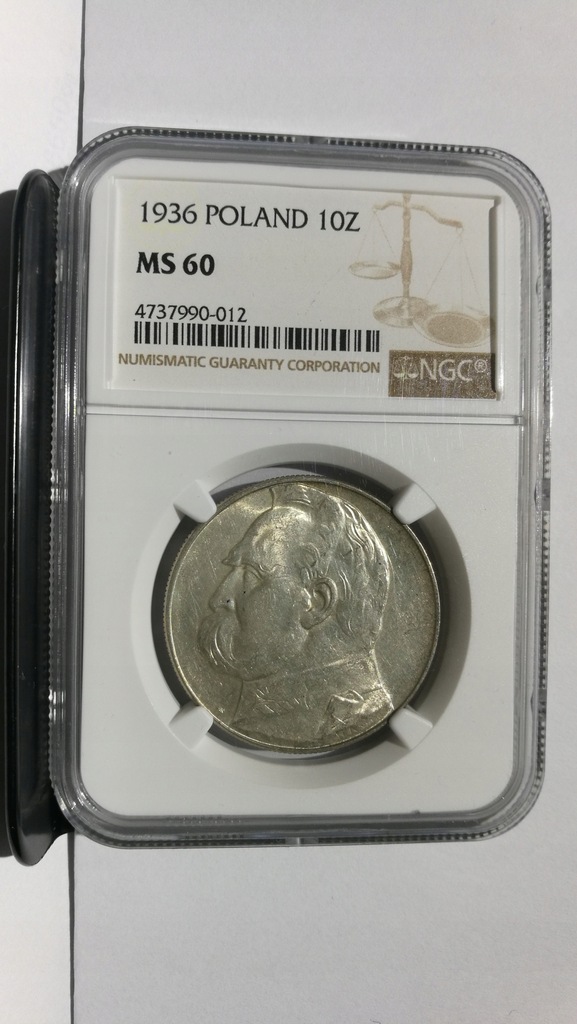 10 zł Józef Piłsudski 1936 rok NGC MS60