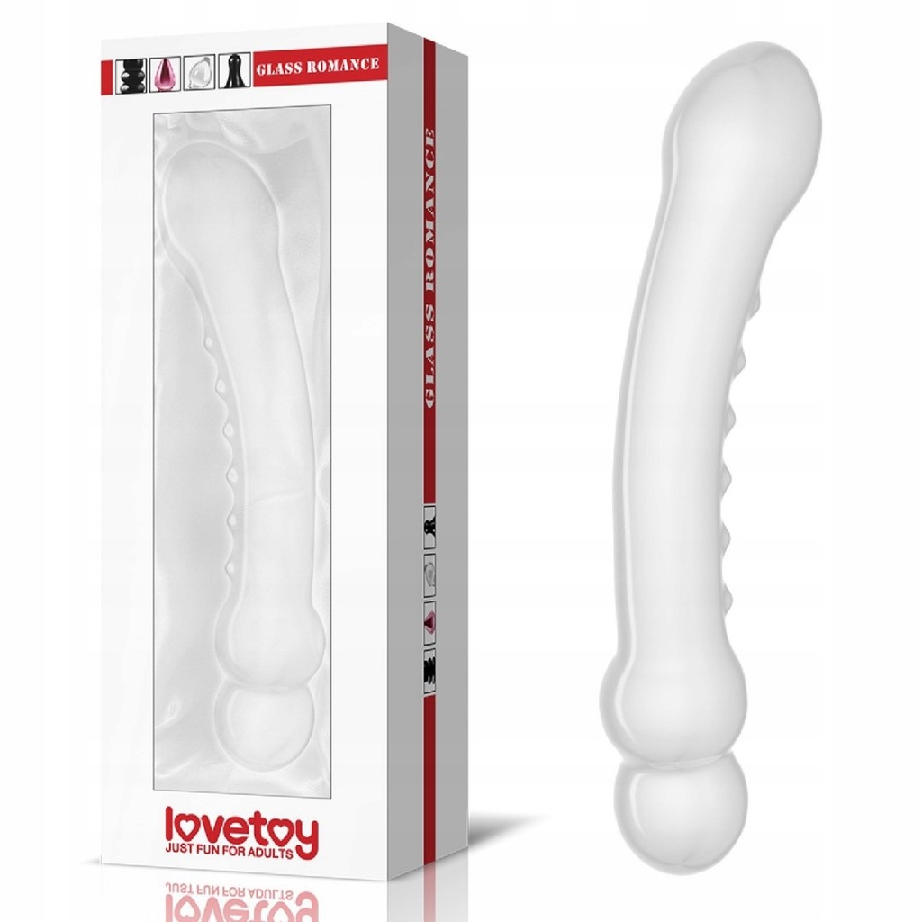 Zakrzywione przezroczyste dildo z wypustkami 17 cm