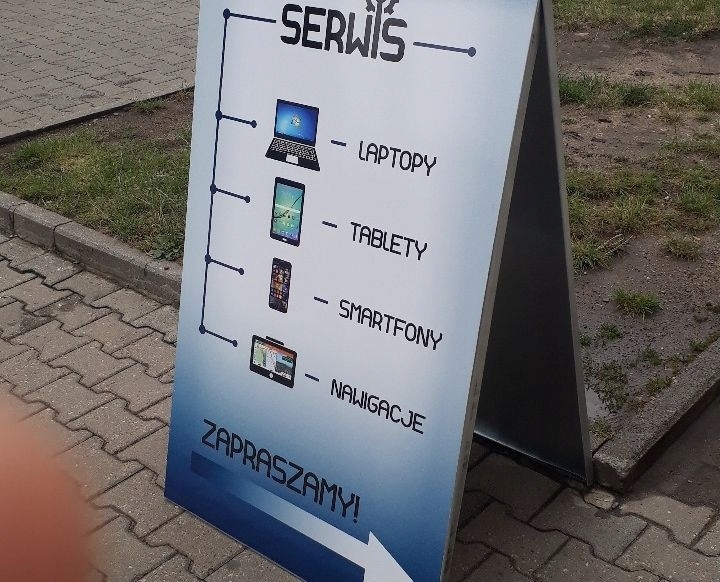 POTYKACZ REKLAMOWY 120x75cm stojak REKLAMA SERWIS