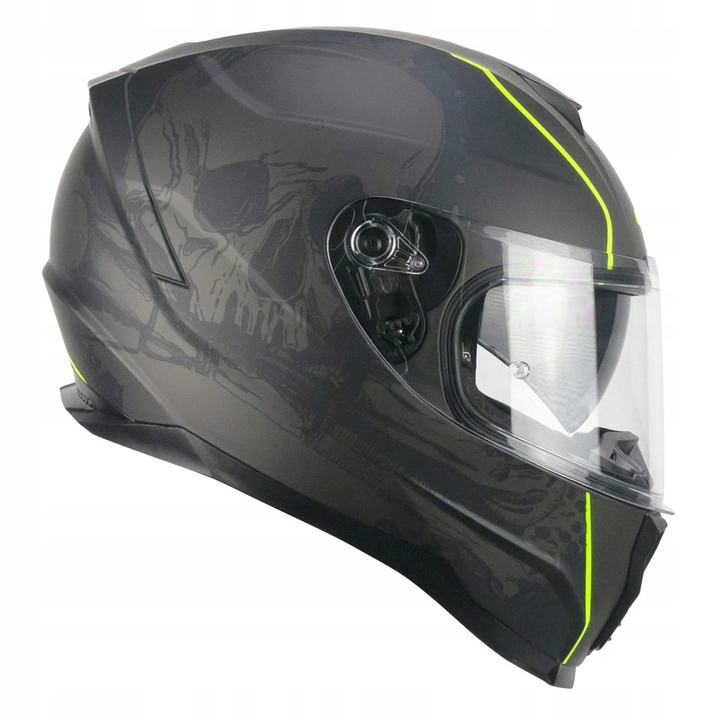HEŁM KASK MOTOR MOTOCYKLOWY INTEGRALNY CGM 321S ATOM SKULL CZARNE 321S-ALV
