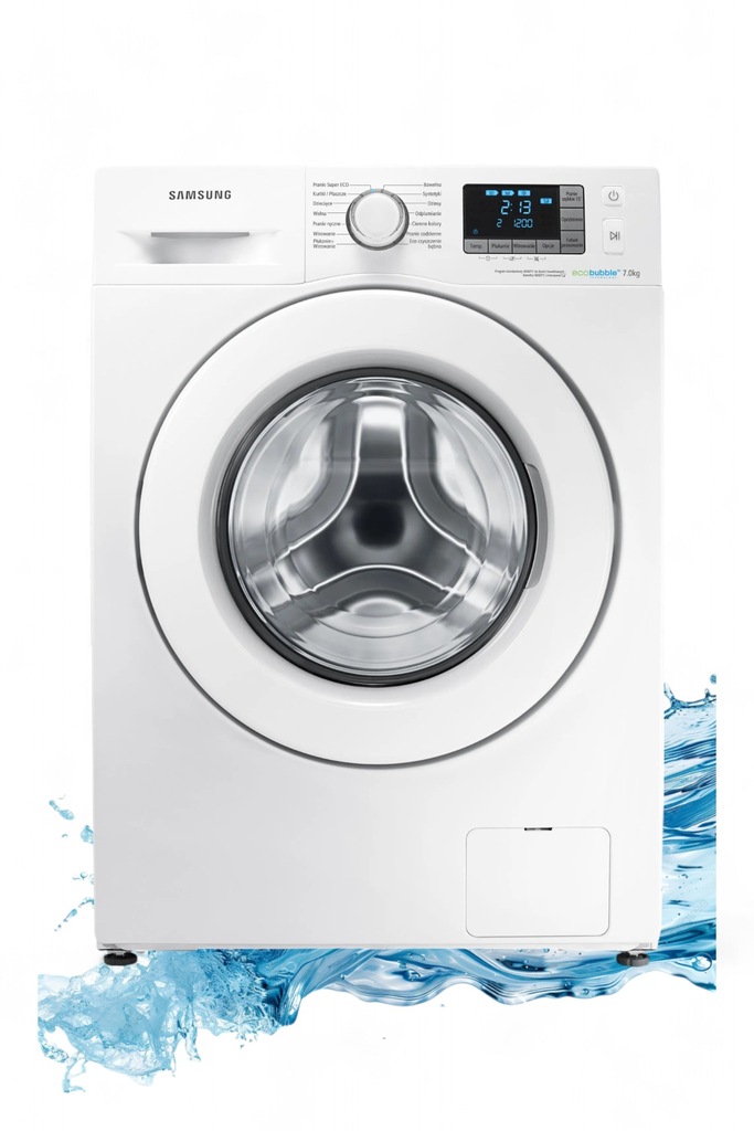 Pralka Samsung Eco Bubble WF70F5E3W2W - 7 kg, Wolnostojąca, Cicha Praca, Bi