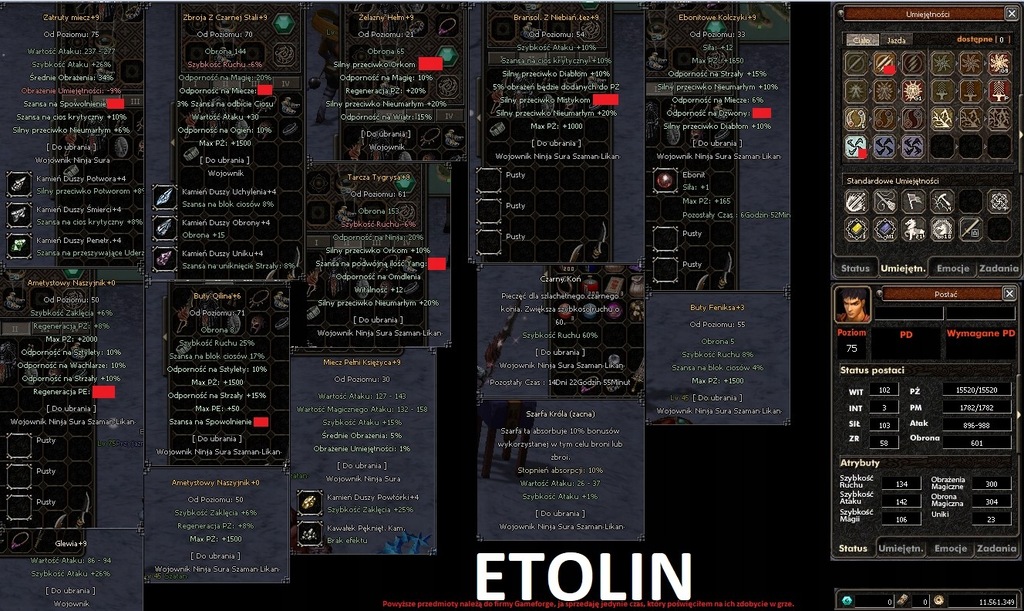 WOJ BODY 75 zrobiony pod DT - hit ETOLIN Metin2
