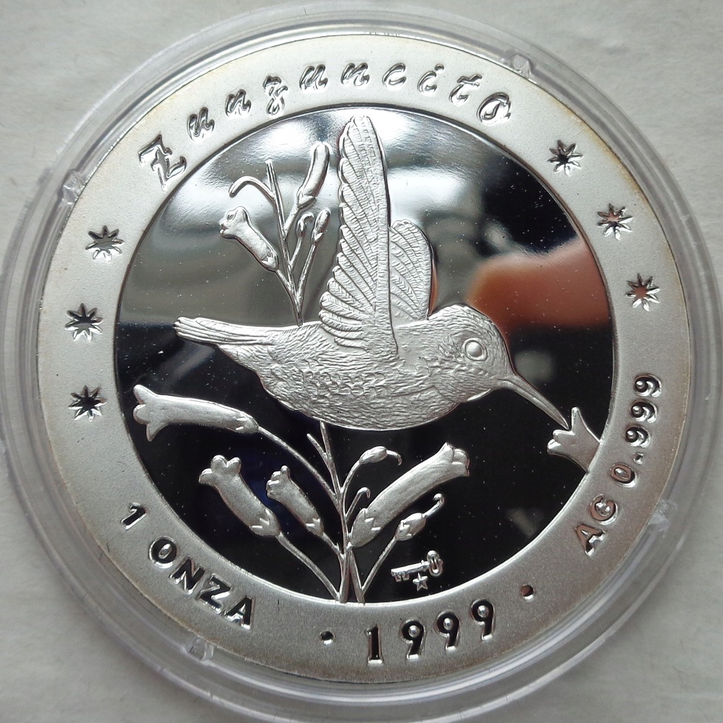 Kuba - 10 pesos 1999 - Koliber / srebro / uncja