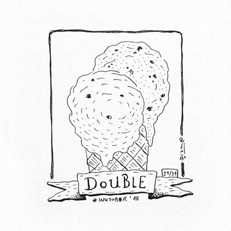 Double - Podwójne - Inktober 2018/29- 10x15cm