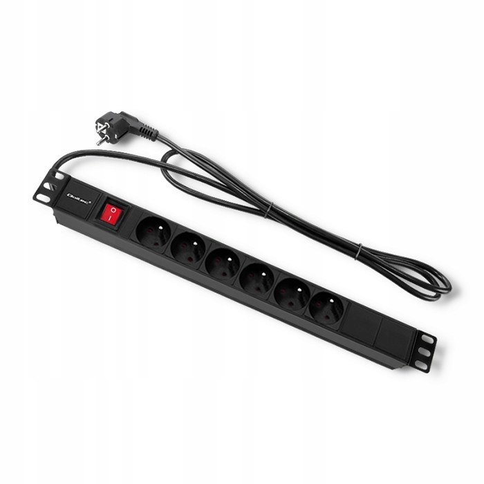 Listwa zasilająca Qoltec do RACK 1U | 16A | PDU | 6xFRENCH | 2m