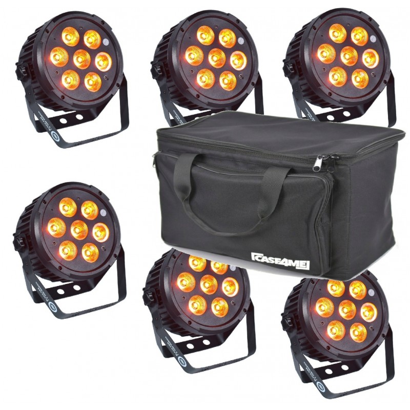 LIGHT4ME BLACK PAR 7x10W RGBWA LED mocny SET2