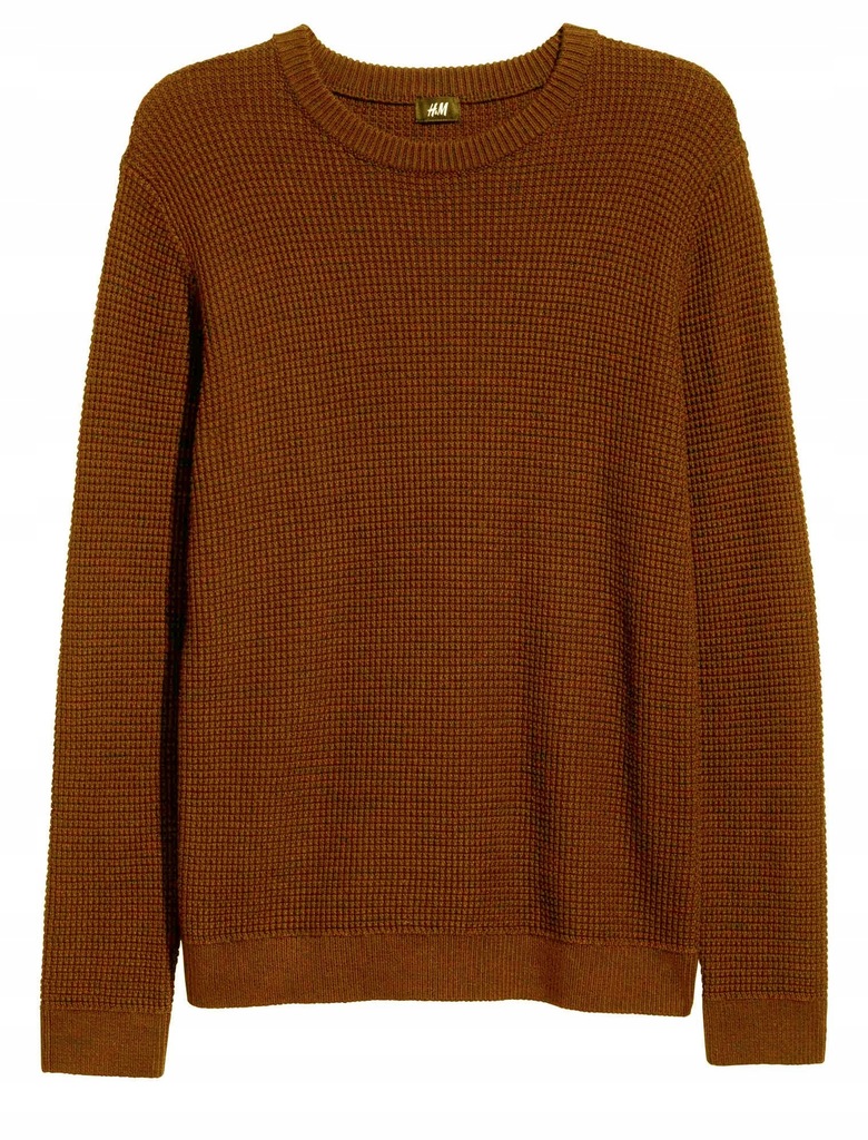 H&M Sweter w strukturalny wzór XL j.Brązowy