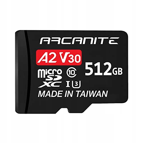 ARCANITE 512GB MicroSDXC Memory Card With Adapter â“ A2, UHS-I U3, V30, 4K,