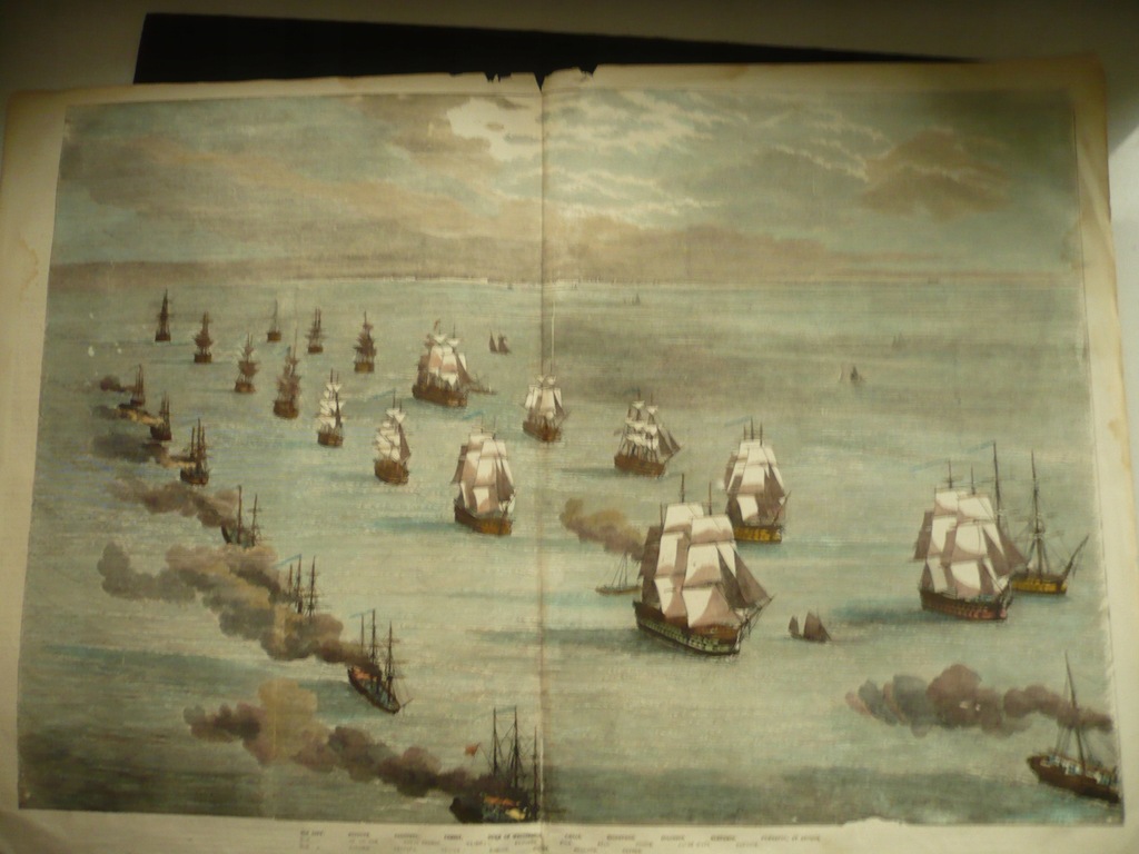 flota angielska na Bałtyku, oryg. 1855 + akwarela