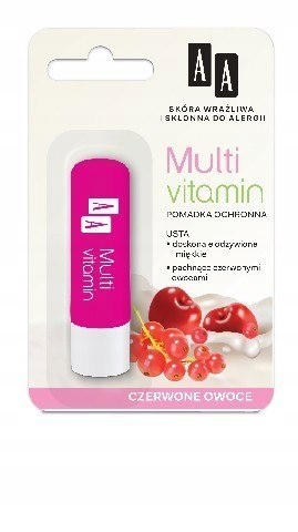 AA Pomadka ochronna do ust Multi Vitamin czerwone