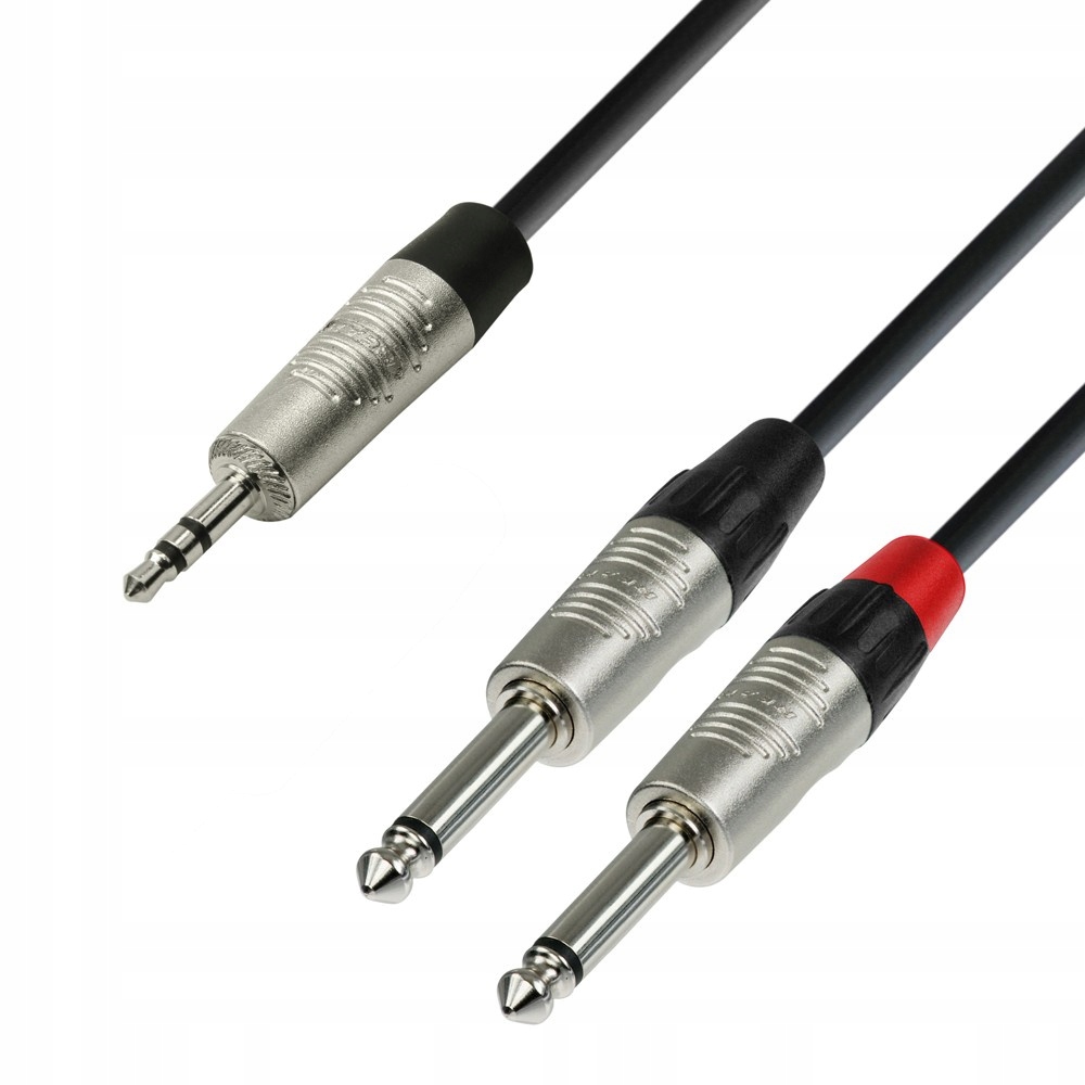 Adam Hall Cables K4 YWPP 0300 - Audio Cable REAN 3.5 mm Jack stereo to 2 x