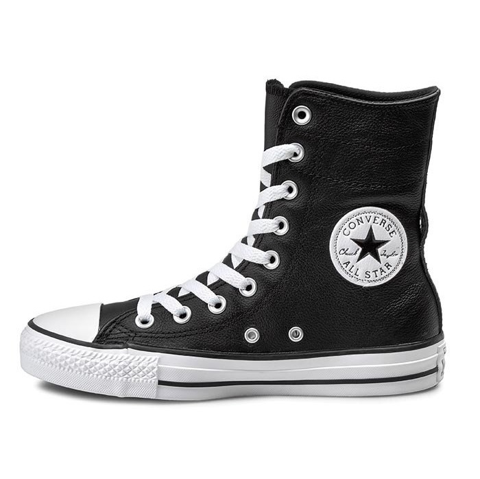 CONVERSE CHUCK TAYLOR trampki skóra WYSOKIE czarne