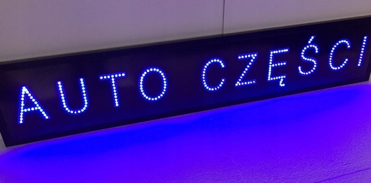 Reklama diodowa AUTO CZĘŚCI 160x25 cm neon LED