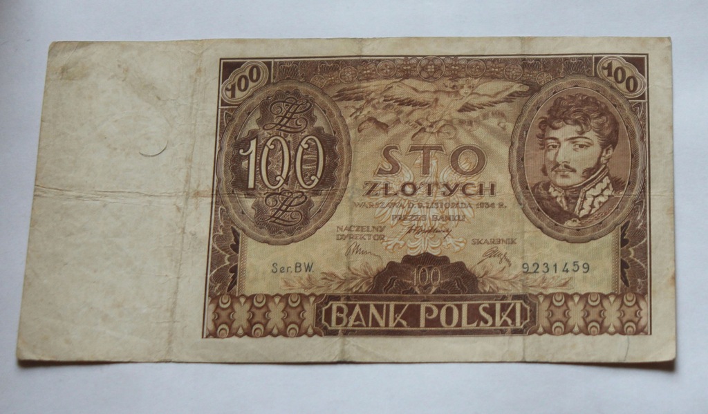 Bankot 100 zł 1934 seria BW