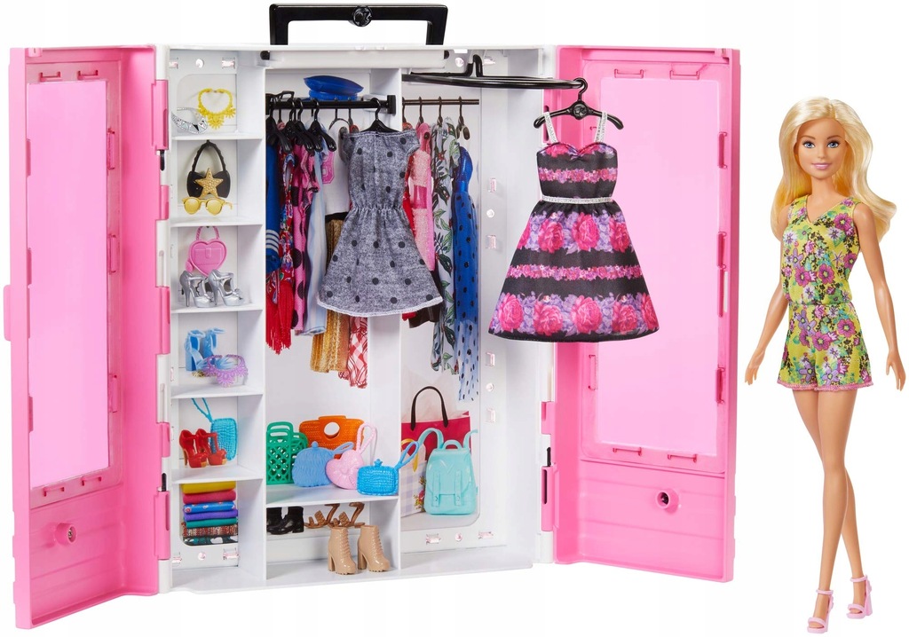 Barbie Szafa na Ubranka Gardero+Lalka Mattel GBK12