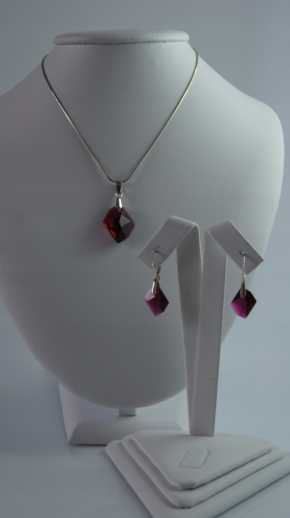 Komplet srebrny Beauty Ruby SWAROVSKI ELEMENTS