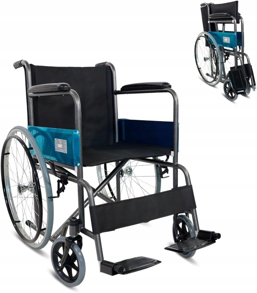 Mobiclinic wózek inwalidzki ortopedyczny, składany, czarny