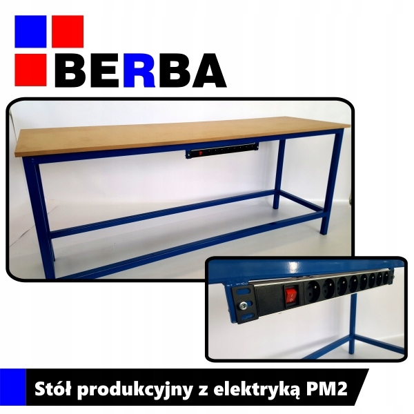 Stół produkcyjny z elektryką 200x70cm PM2