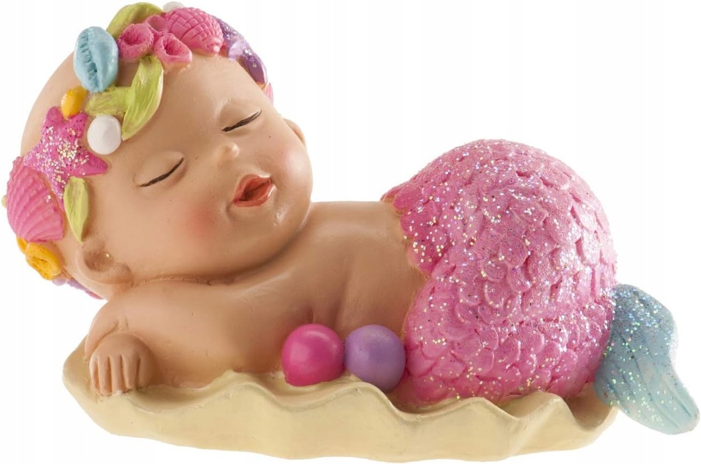 Figurka na tort CHRZEST baby shower SYRENKA 10 cm