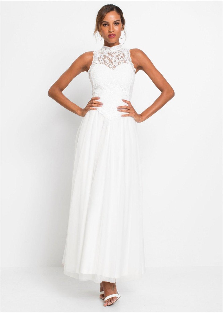 BONPRIX _ZT S2O SUKNIA ŚLUBNA Z KORONKĄ _/ 36