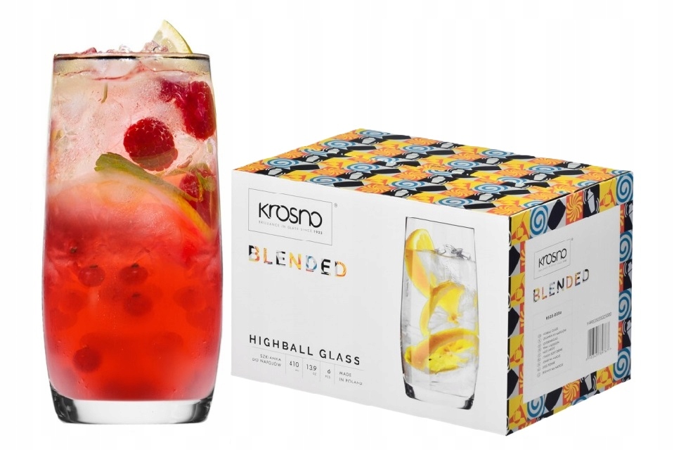 KROSNO, Szklanki long drink Blended 410 ml - komplet 6 szt.