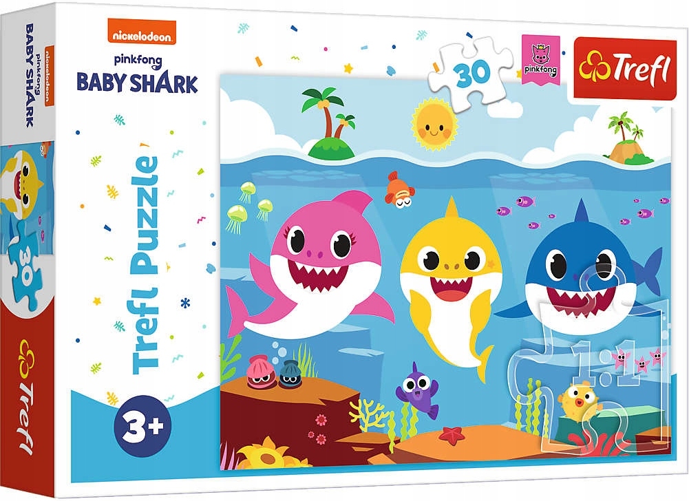 PUZZLE 30 EL BABY SHARK PODWODNY ŚWIAT REKINÓW 3L+