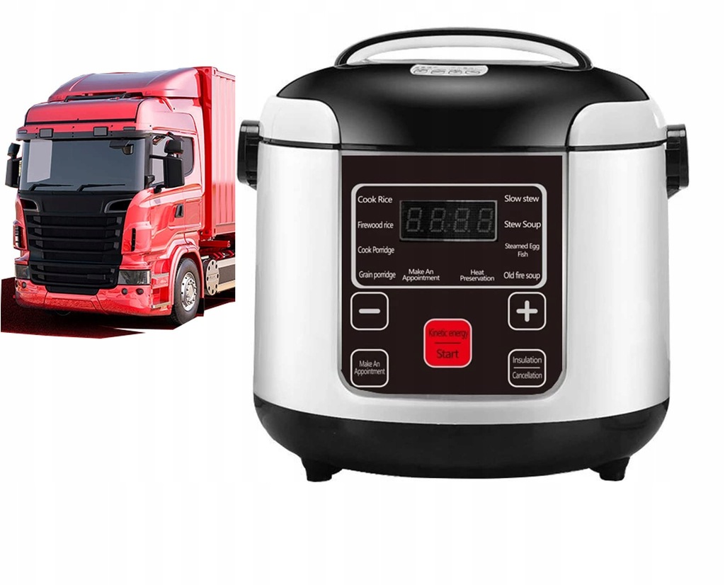 24V 2L Mini Rice Cooker Car Truck Soup Porridge
