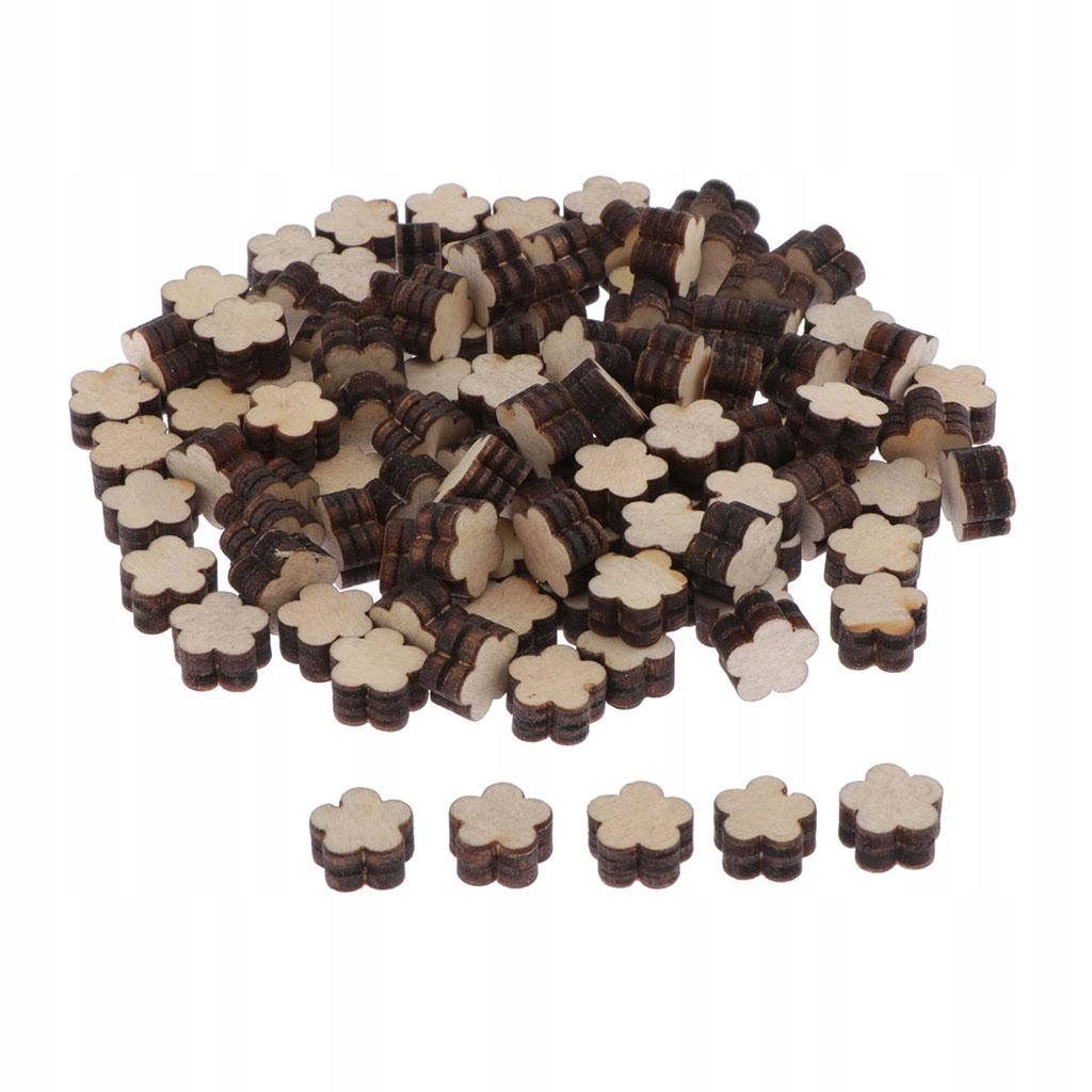 100x Small Natrual Wood Embellishment Crafts for DIY Making