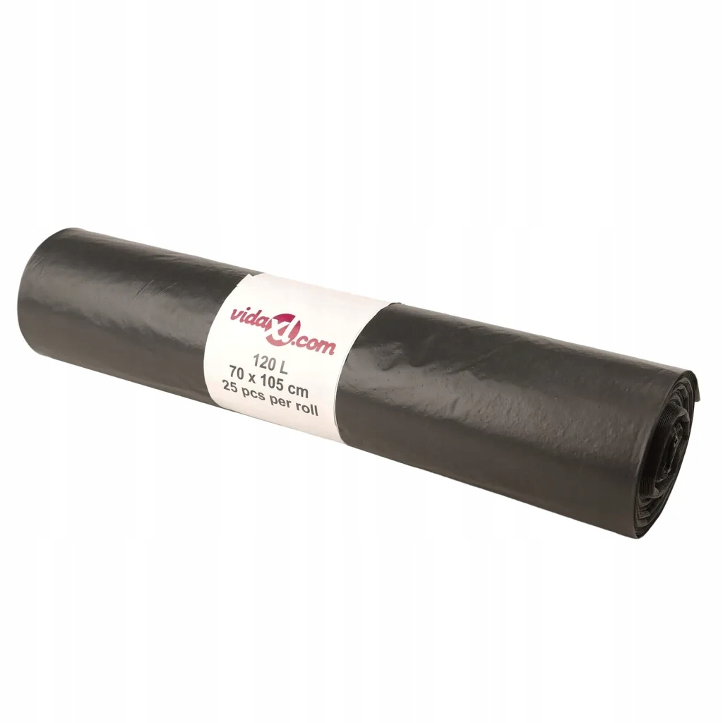 vidaXL Worki na śmieci, 250 szt., czarne, 120 L