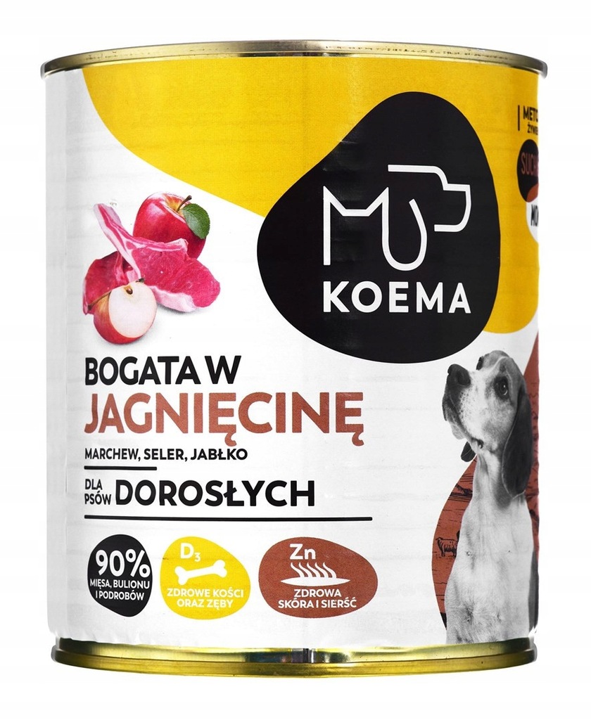 Koema bogata w jagnięcinę mokra karma dla psa 800g