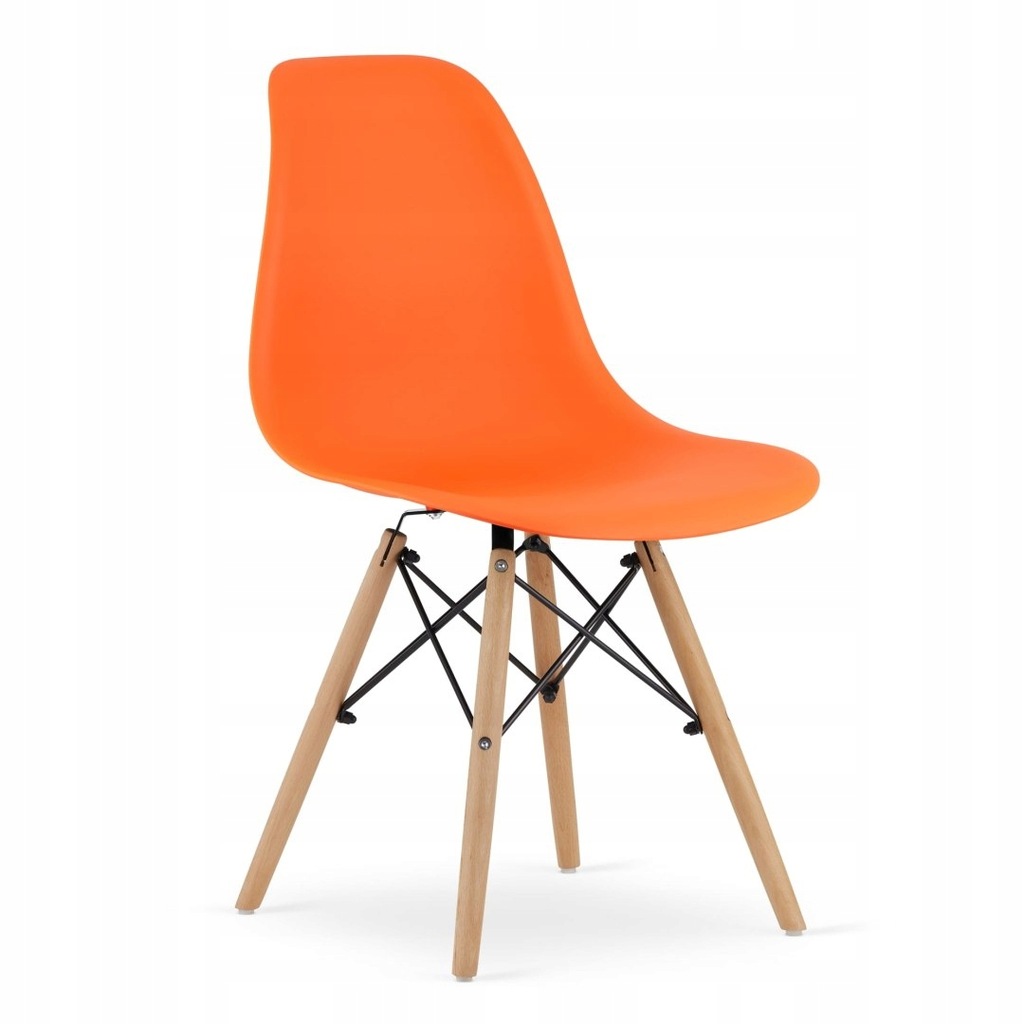 Krzesło OSAKA pomarańcz / nogi naturalne x 2