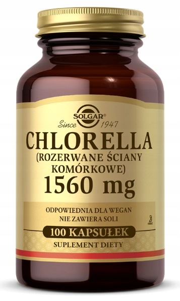 Solgar Chlorella 100 kapsułek VEGE Algi Chlorofil