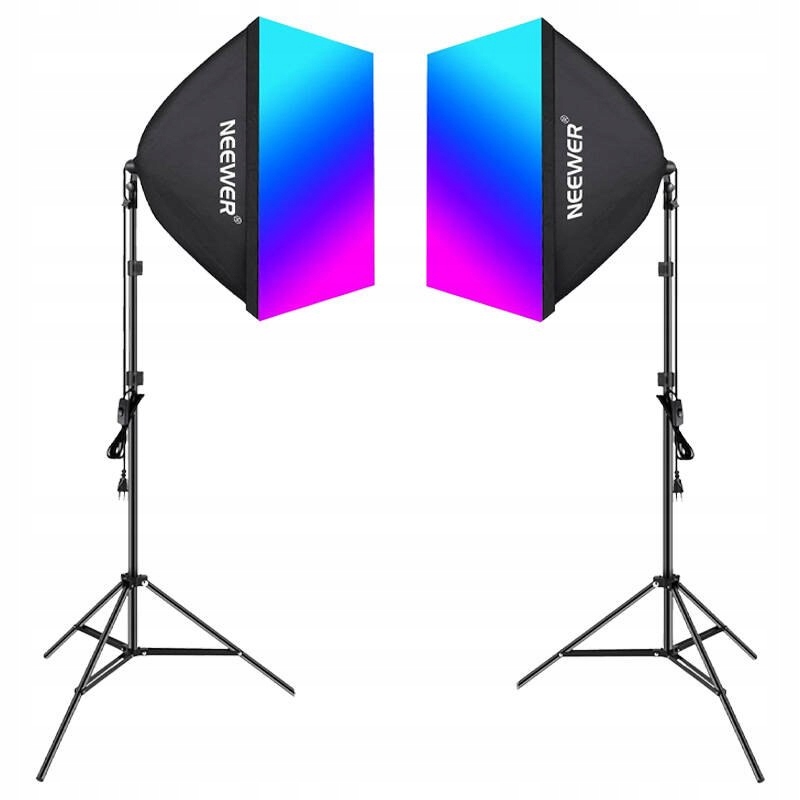 Zestaw studyjny Neewer NK800 dwa softboxy + żarówki RGB 24W