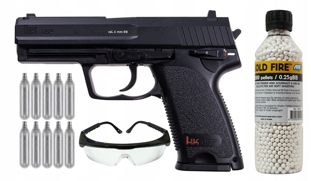 Pistolet GNB Heckler&Koch USP ZESTAW KULKI+CO2