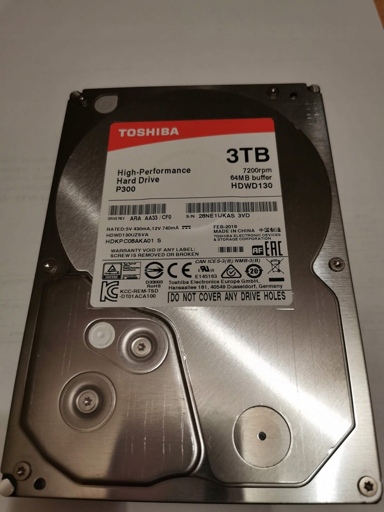 Dysk Toshiba P300 3 TB 64 MB Cache HDWD130UZSVA