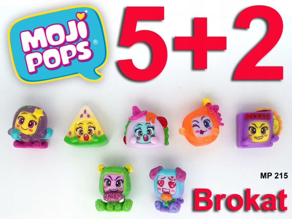 MOJI POPS seria 2 ** 5 szt. + 2 BROKATOWE MOJIPOPS
