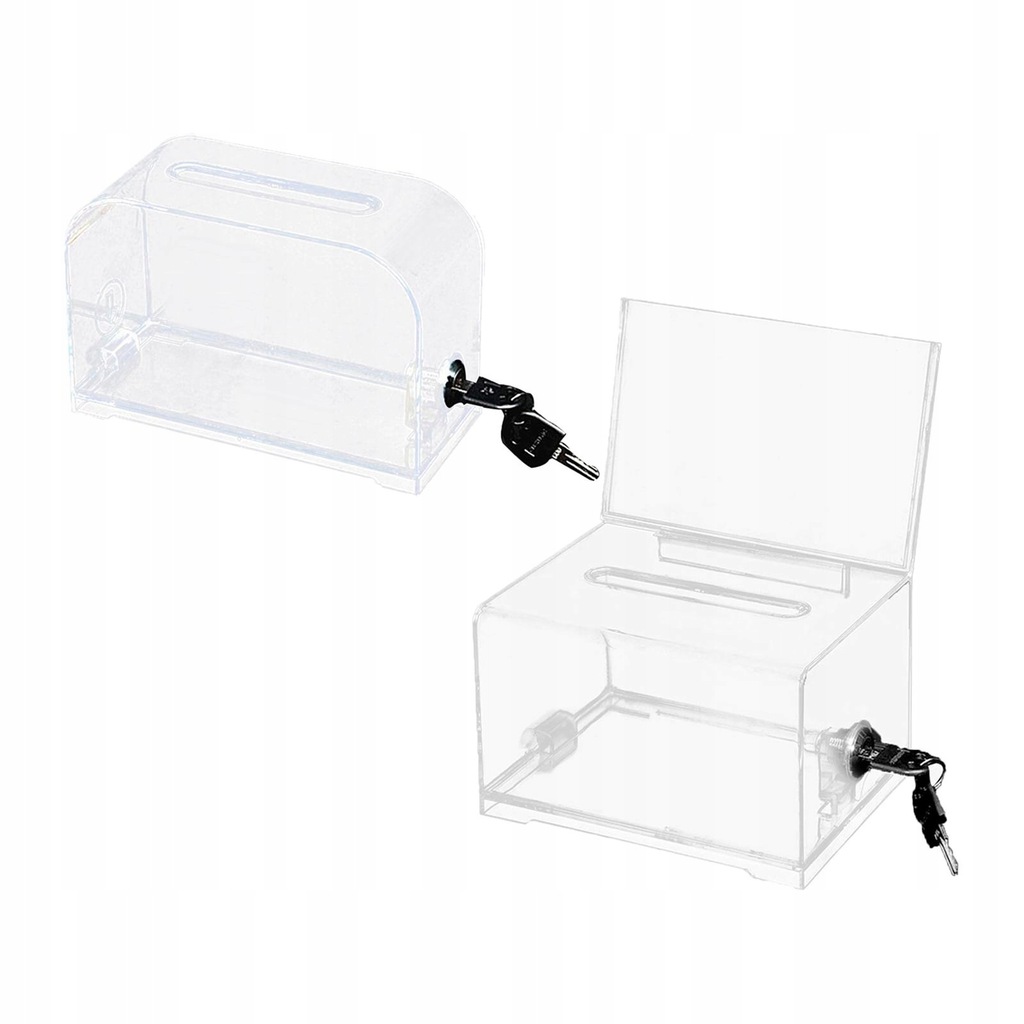 2 Przezroczysty pojemnik na karty do głosowania Za