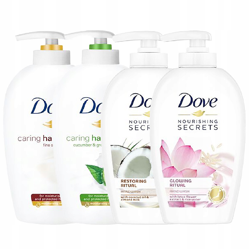 Dove Nourishing Mydło w Płynie Zestaw MIX 4x 250ml