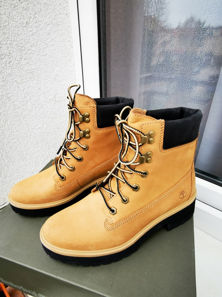 Timberland Botki sznurowane beżowe - CARNABY COOL