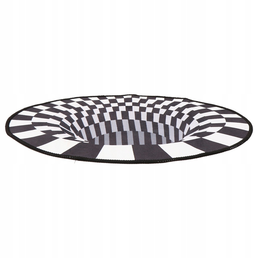 Visual Illusion Rug 3d Optical Round White Carpet