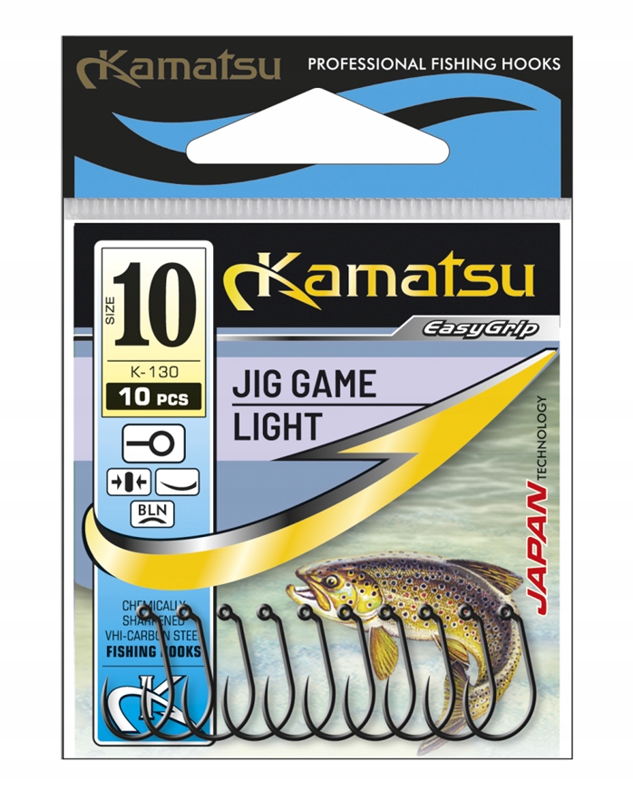 Jig Game Light 12 Czarny Nikiel Oczko - Kamatsu - Haczyk - 10szt.