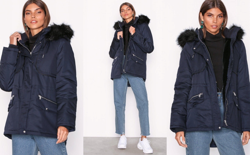 A0E102*VERO MODA GRANATOWA KURTKA PARKA S F01