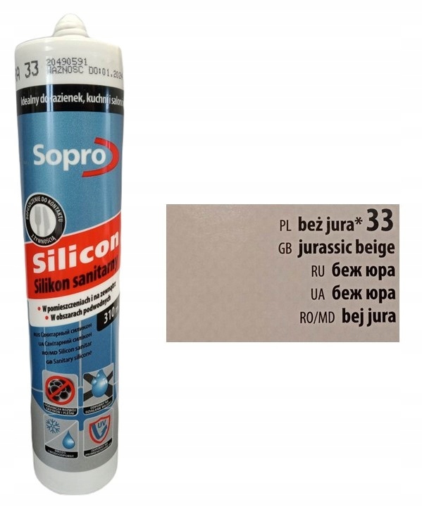 Silikon sanitarny Sopro BEŻ JURA 33 - 310ml