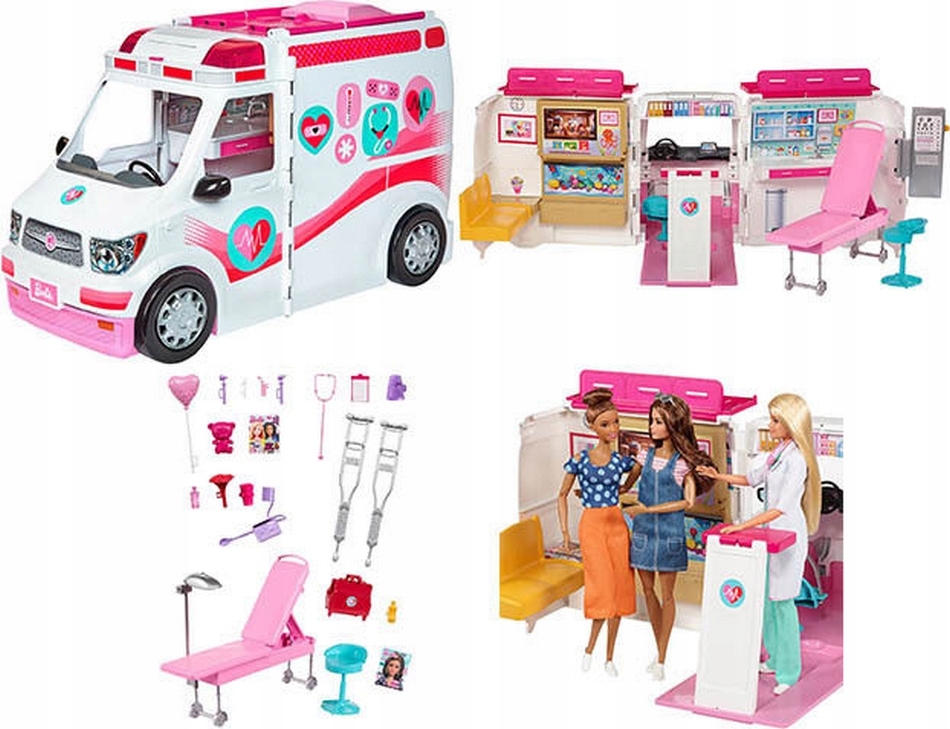 BARBIE MOBILNA KLINIKA ROZKŁADANA KARETKA 2w1