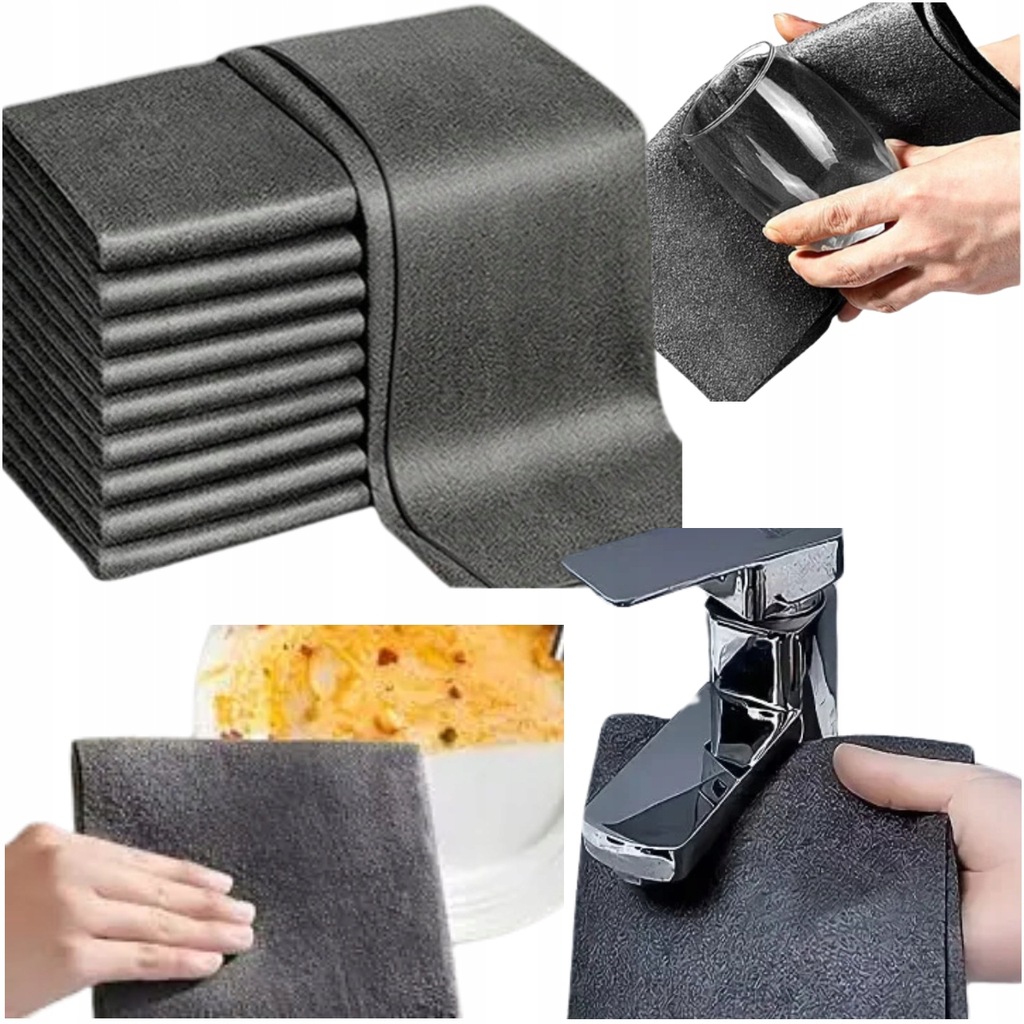 Magiczna ściereczka szmatka do szyb okien luster 30x30cm bez smug - 5 sztuk