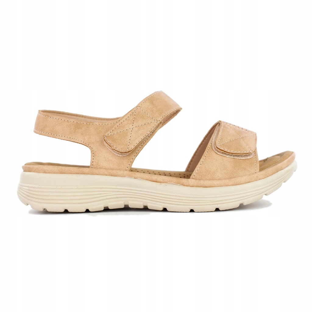 SANDAŁY klapki damskie NA RZEPY zdrowotne (39) - 12207838630