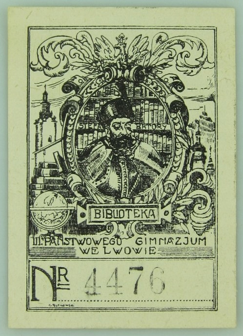 Exlibris Biblioteka III Państwowego Gimnazjum Lwów