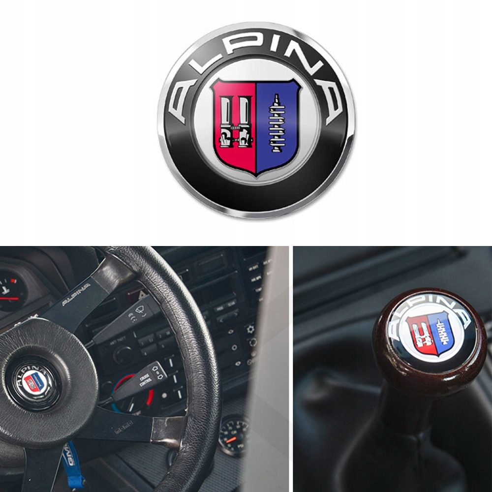 EMBLEMAT BMW ALPINA 45 mm KIEROWNICA GAŁKA E39 E60 - 7746310666 ...